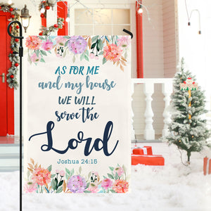 Serve Lord Christian Flag As For Me And My House Flag