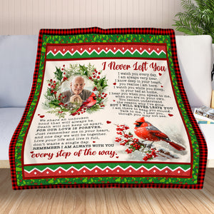 Personalized Memorial Blankets With Pictures Of Loss of Grandparent - I Never Left You Blanket