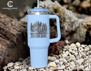 Personalized Truck Driver Name 40oz Tumbler - Trucker Gifts