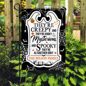 Personalized Halloween Flag - Custom Family Name Halloween Flag - Halloween Welcome Gift