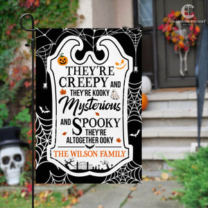 Personalized Halloween Flag - Custom Family Name Halloween Flag - Halloween Welcome Gift