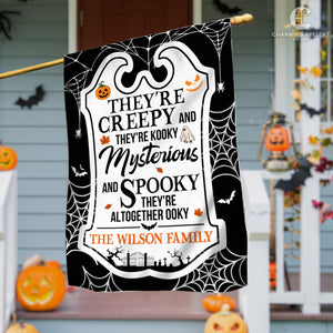 Personalized Halloween Flag - Custom Family Name Halloween Flag - Halloween Welcome Gift