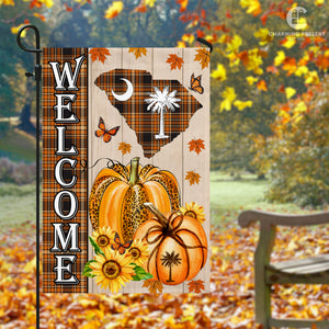 South Carolina State Fall Flag - Fall Autumn Welcome Gift