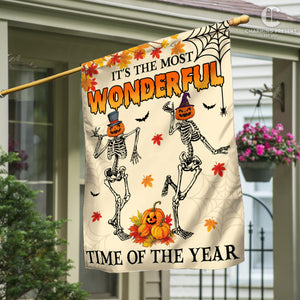 It's The Most Wonderful Time Of The Year Flag - Halloween Welcome Gift Version 2