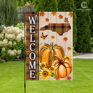 North Carolina State Fall Flag - Fall Autumn Welcome Gift