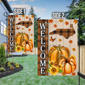 North Carolina State Fall Flag - Fall Autumn Welcome Gift