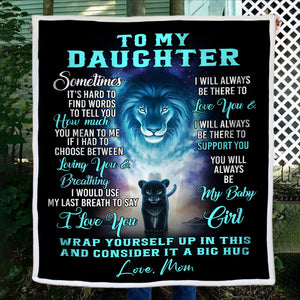 To My Daughter - How Much You Mean To Me - Fleece Blanket FB02T