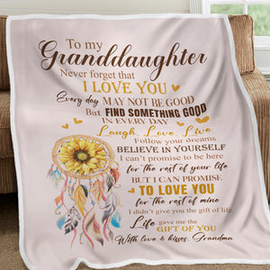 To My Granddaughter - I Love You - Fleece Blanket FB05T
