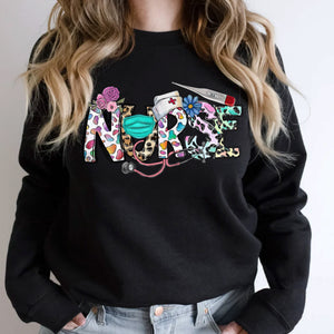 Registered Nurse Sweatshirt, Leopard Print Nurse Sweatshirt
