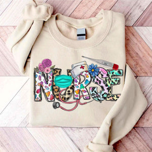 Registered Nurse Sweatshirt, Leopard Print Nurse Sweatshirt