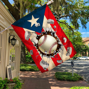 Puerto Rico Baseball Team Flag Version 1