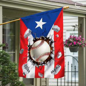 Puerto Rico Baseball Team Flag Version 2