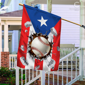 Puerto Rico Baseball Team Flag Version 2