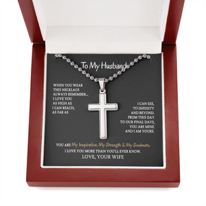 To My Husband - You are My Inspiration My Strength & My Soulmate - Cross Necklace SO100V