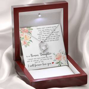To My Bonus Daughter - I Will Forever Love You - Forever Love Necklace SO165V