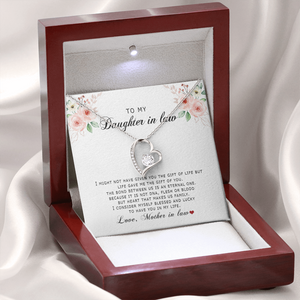 To My Daughter In Law - Blessed And Lucky - Forever Love Necklace SO177V