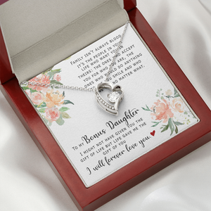To My Bonus Daughter - I Will Forever Love You - Forever Love Necklace SO165V