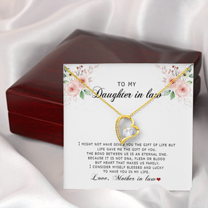To My Daughter In Law - Blessed And Lucky - Forever Love Necklace SO177V