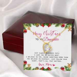 Daughter Mom - Merry Christmas - Forever Love Necklace