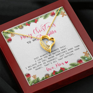 Daughter Mom - Merry Christmas - Forever Love Necklace
