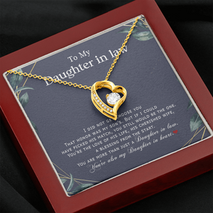 To My Daughter In Law - You Are Also My Daughter In Heart - Forever Love Necklace SO179V