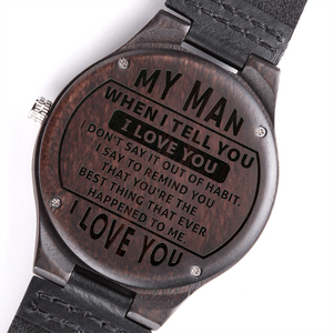 TO MY MAN - I LOVE YOU - WOOD WATCH TB06