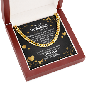 To My Husband - I Love You - Cuban Link Chain KT26