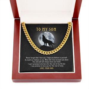 To My Son - Never Forget That I Love You - Cuban Link Chain SO118V