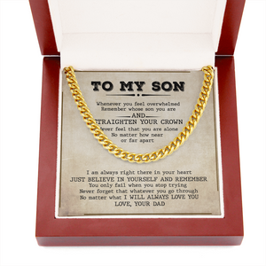 To My Son - I Will Always Love You - Cuban Link Chain SO73V