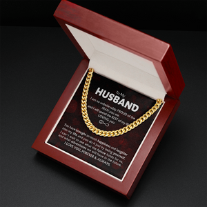 To My Husband - Proud Of The Man - Cuban Link Chain KT14