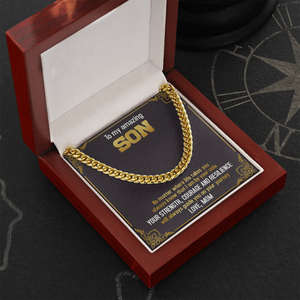 To My Amazing Son - Always Know That I Am By Your Side - Cuban Link Chain SO74T