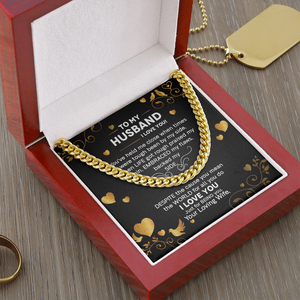 To My Husband - I Love You - Cuban Link Chain KT26