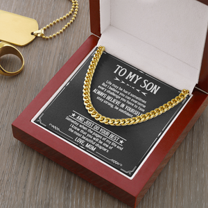 To My Son - Just Do Your Best - Cuban Link Chain SO03T
