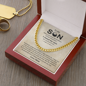 To My Son - I Will Always Carry You In My Heart - Cuban Link Chain SO15V