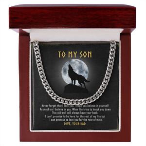 To My Son - Never Forget That I Love You - Cuban Link Chain SO118V