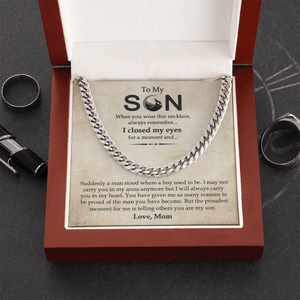 To My Son - I Will Always Carry You In My Heart - Cuban Link Chain SO15V