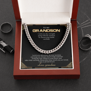 To My Grandson - Remember How Much You Are Loved - Cuban Link Chain SO136T