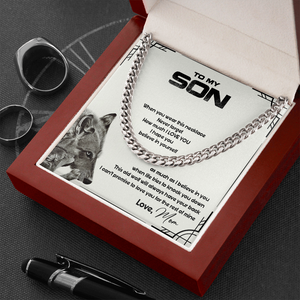 To My Son - This Old Wolf Will Always Have Your Back - Cuban Link ChainSO86T