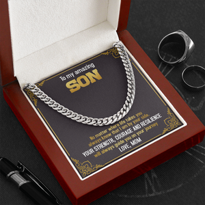 To My Amazing Son - Always Know That I Am By Your Side - Cuban Link Chain SO74T