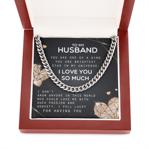 To My Husband - I Love You So Much - Cuban Link Chain KT20