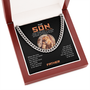 To My Son - I Am Proud To Be Your Father - Cuban Link Chain SO117T