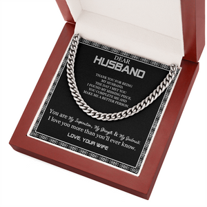 Dear Husband - Thank You For Being My Husband - Cuban Link Chain SO103T