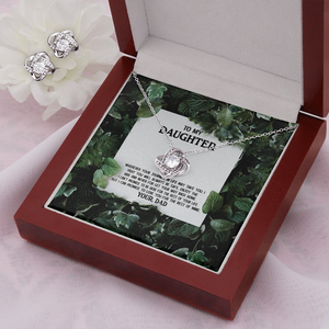 To My Daughter - Enjoy The Ride - Love Knot Necklace & Earring Set KT16