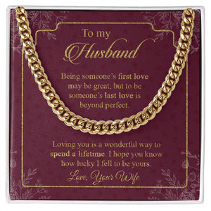 Husband - Wife - Loving You Is A Wonderful Way To Spend A Lifetime - Cuban Link Chain