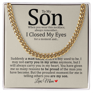 Son - Mom - Always Carry You In My Heart - Cuban Link Chain