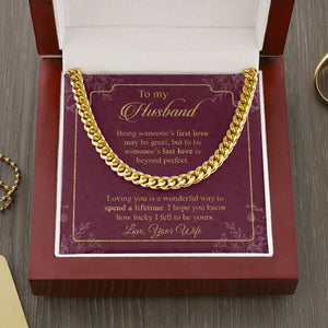 Husband - Wife - Loving You Is A Wonderful Way To Spend A Lifetime - Cuban Link Chain