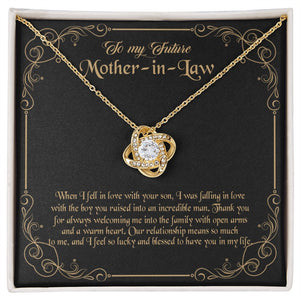 Future Mother In Law - Thank You For Always Welcoming Me - Love Knot Necklace