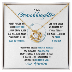 To My Granddaughter - Just Do Your Best - Love Knot Necklace SO161V