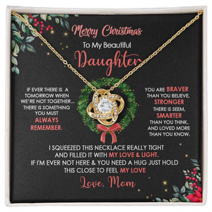 Daughter Mom - Merry Christmas - Love Knot Necklace