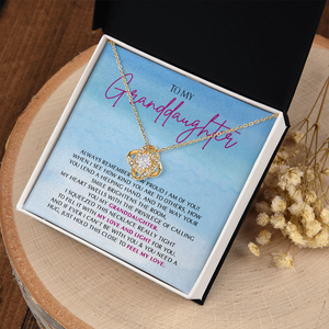 To My Granddaughter - So Proud Of You - Love Knot Necklace SO162V